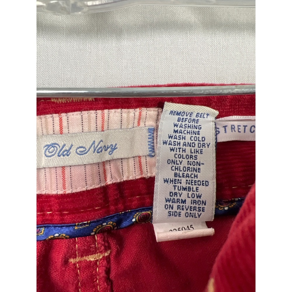 Old Navy Corduroy Pants Womens 8 Red Straight Leg Stretch Mid Rise 5-Pocket - Picture 3 of 8